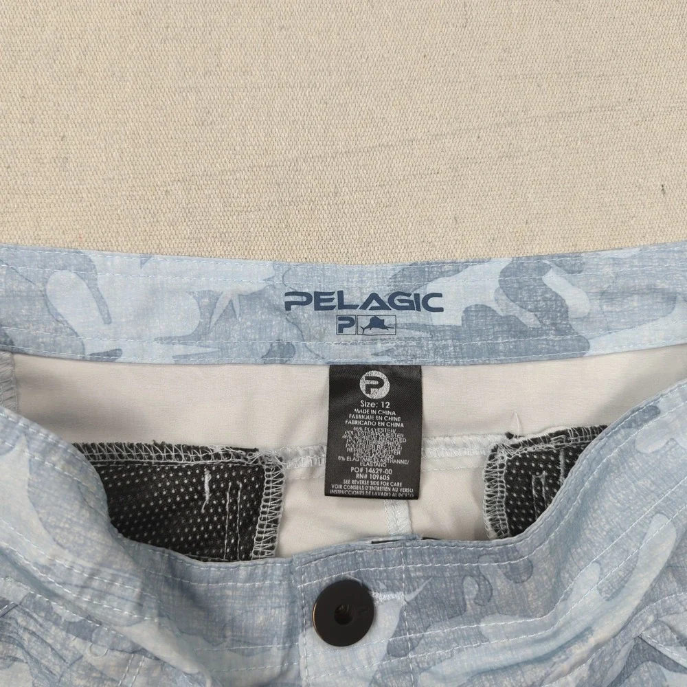 Pelagic‎ Shorts Womens 12 Blue Fishing Camo Board Short Outdoor Beach